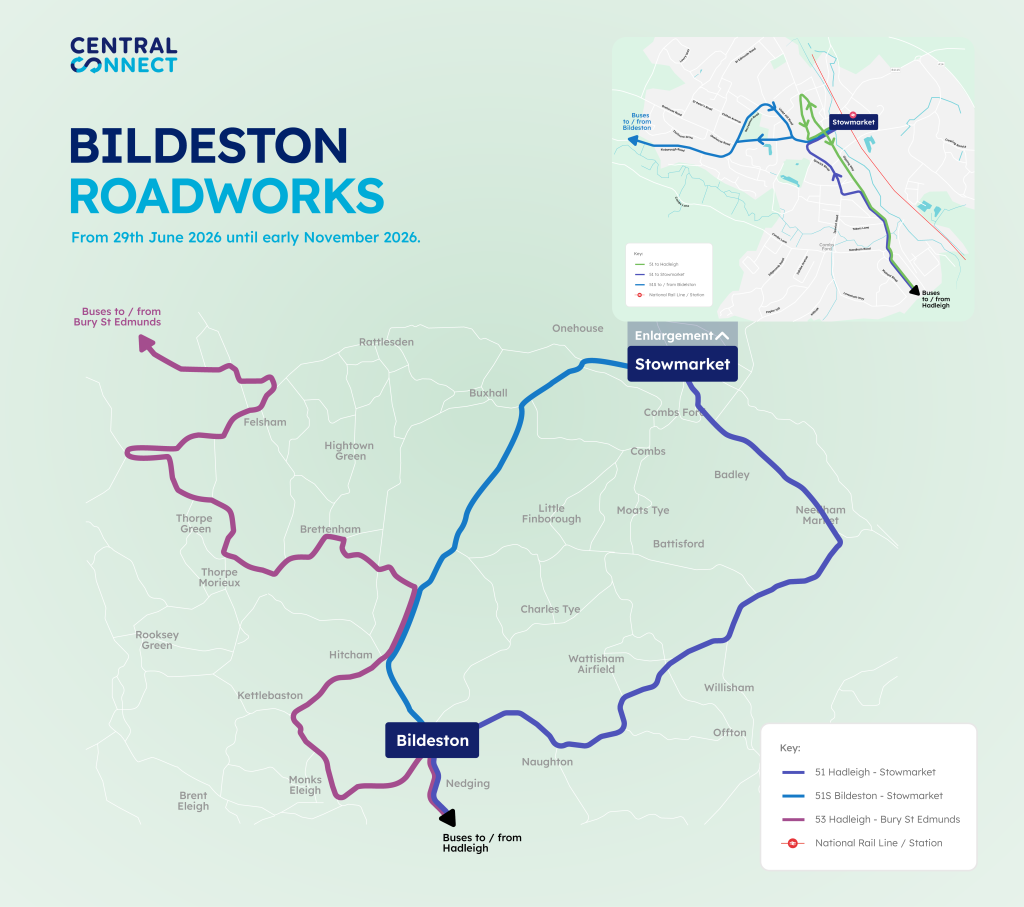 Bildeston Diversion Map